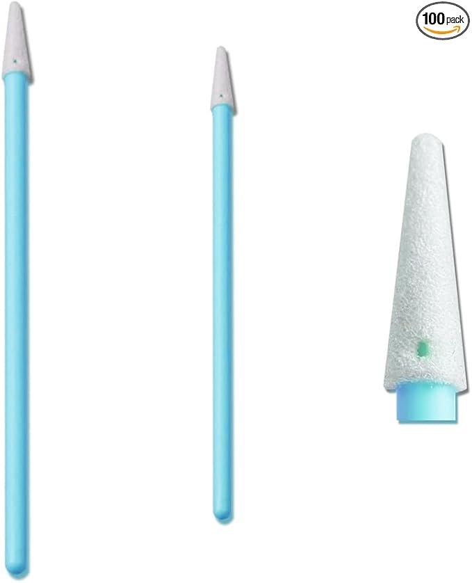 3.0" PCB Board Cleaning Swabs, Cleanroom Lint Free Pointed Foam Tip Swab for Camera, Optical Lens, Electronics, Detailing, Small Hole and Hard-to-Reach Area CK-FS750 (100)