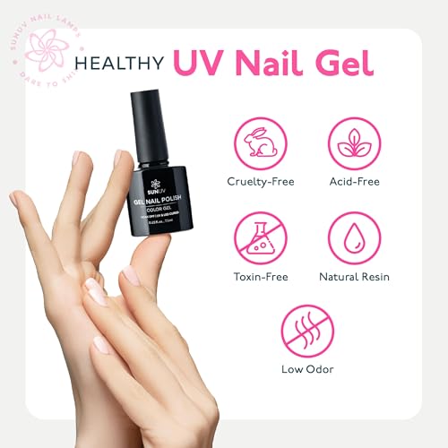 SUNUV Gel Nail Polish Kit with UV Light for Nails SUN2C 16 Colors Gel Polish Sets, Base and Top Coat with 8 PCS Manicure T...