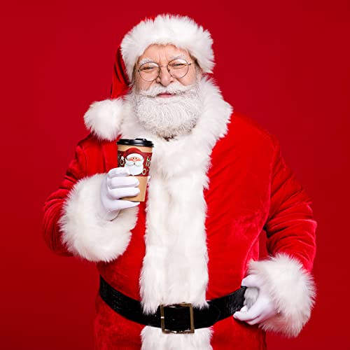 Faccito 120 Pieces Christmas Coffee Cup Sleeves Bulk for 12 oz, 16 oz Christmas Disposable Corrugated Paper Cup Sleeves wi...