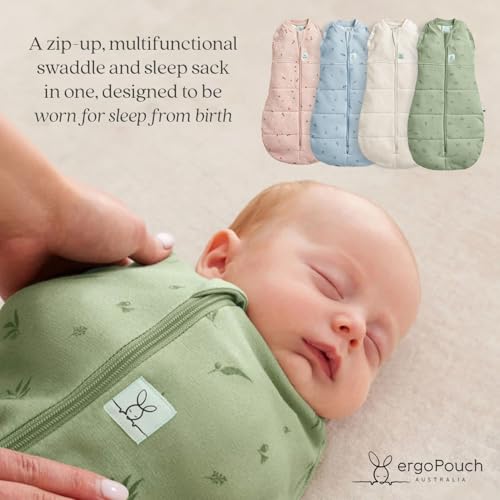 ergoPouch Cocoon Swaddle Sack 1.0 TOG - Baby Sleep Sack, Gentle Snug Fit Helps Calm Startle Reflex, Ideal for Arms In/Out ...