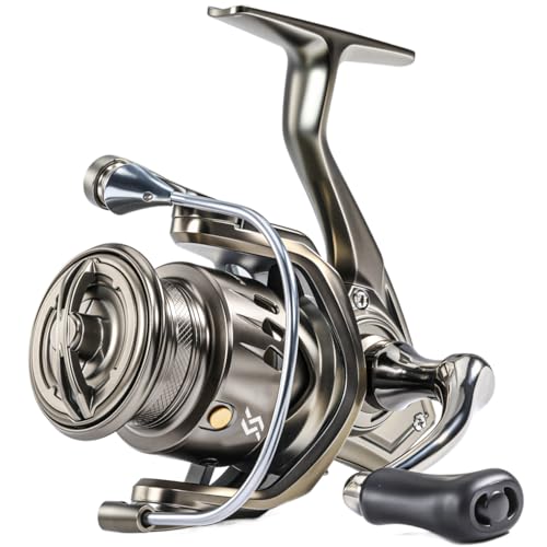 Sougayilang Spinning Reel - 5.2:1 Gear Ratio, 12+1 Bearings Freshwater Saltwater Fishing Reel, Ultra-Smooth CNC Aluminum S...