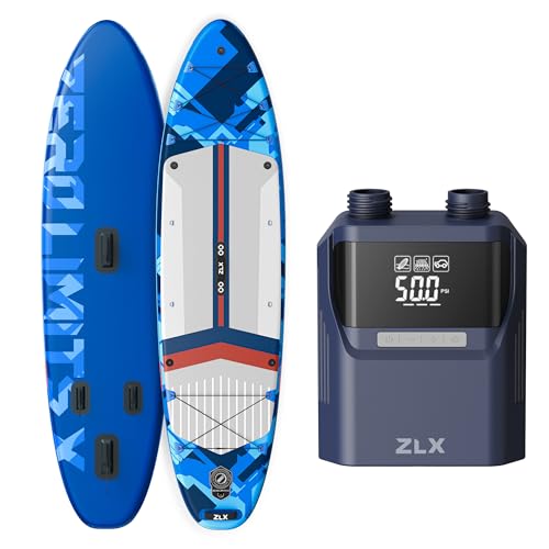 ZLX 11'6 x 35 Inflatable Stand Up Paddle Board with 50PSI Paddle Board Pump