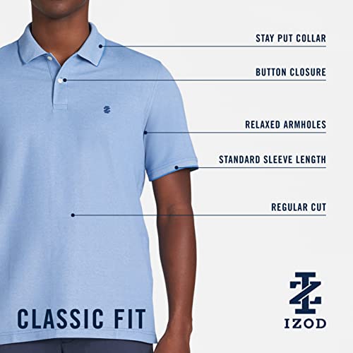IZOD Men's Advantage Performance Short Sleeve Stripe Polo Shirt
