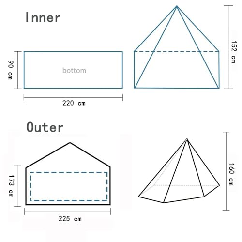 HipierFx 1 Person Tent Ultralight Tipi Tent for Outdoor Camping Backpacking Hiking One Man Small Tent