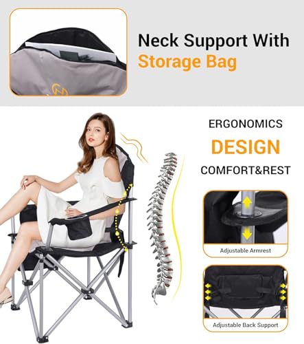 Nice C Heated Camping Chair with Battery, Outdoor Heated Chair, Heated Camping Chairs for Adults, Folding Chair, Beach Cha...