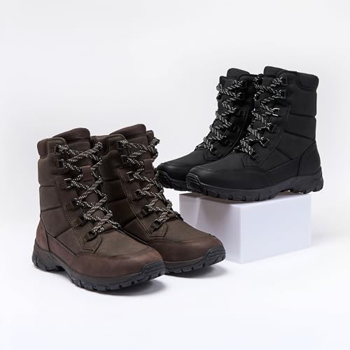 Lands' End Expedition Insulated Winter Boots for Men, Lace Up or Slip On Waterproof Mens Snow Boots, Medium or Wide Width ...