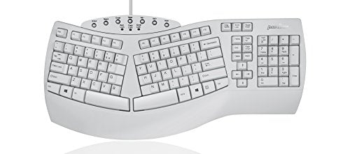 Perixx PERIBOARD-512W Periboard-512 Ergonomic Split Keyboard - Natural Ergonomic Design - White - Bulky Size 19.09"X9.29"X...