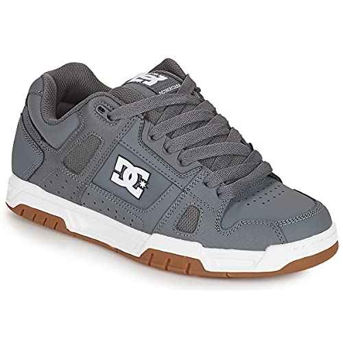 DC Men's Stag Low Top Skate Shoe, Grey/Gum, 13