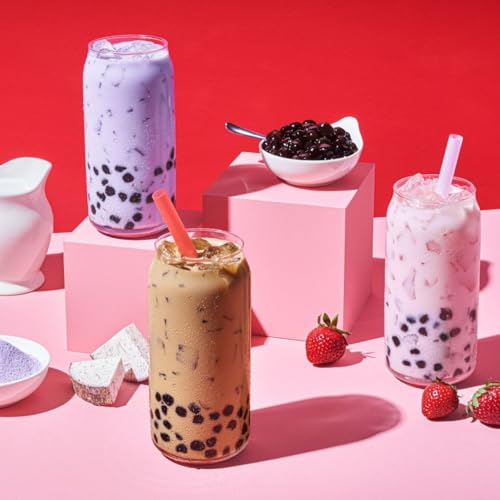 Boba Bundle Kit 10 Serv. Instant Bubble Pearl Variety Milk Tea Kit with Authentic Brown Sugar Tapioca Pearls by Yulu Foods...