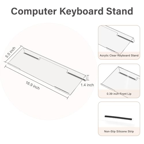 MOSISO Computer Keyboard Stand&Wrist Rest Support for Keyboard &Mouse Pad Set, Ergonomic Massage Wrist Rest Set, Easy Typi...