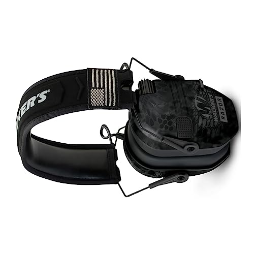 Walkers Razor Patriot Series Hi-Gain Omnidirectional Microphone Adjustable Range Shooting Hunting Hearing Protection Electronic Earmuffs (Kryptek Camo) (2-Pack)