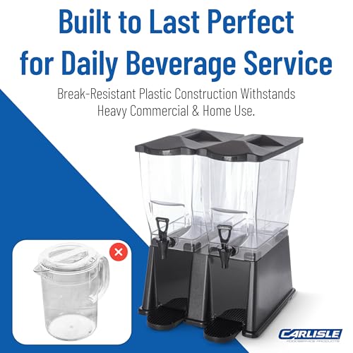 Carlisle FoodService Products Trimline Double Base Rectangular Drink Dispenser with Spigot for Catering, Parties, Restaura...