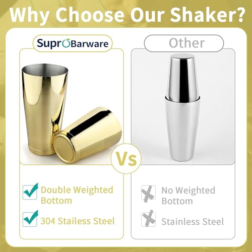 Stainless Steel Cocktail Shaker - 2 Piece 18oz & 28oz Boston Cocktail Shaker Bar Shaker Set Martini Shaker Set Bartender S...