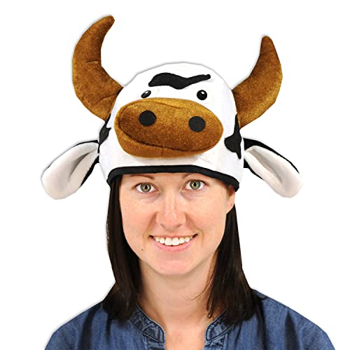 Beistle NoveltBeistle Unisex Plush Cow Head Hat – Western Themed Novelty Cap, Farm Animal Party Supplies, Halloween Costum...
