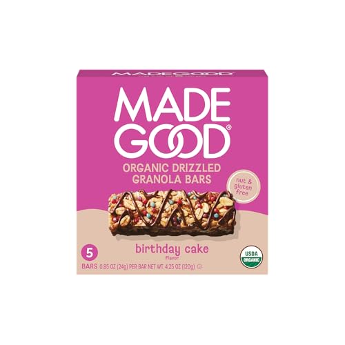 MadeGood Organic Chocolate Drizzled Granola Bars, 5ct, 4.25 OZ