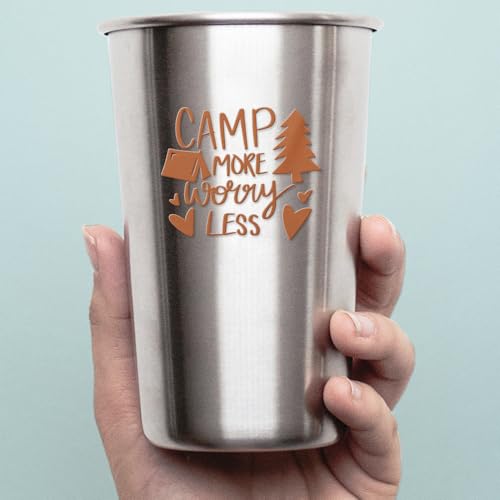 Decal Stickers of Camping Camp More (Nut Brown) (Set of 2) Premium Waterproof Vinyl Decal Stickers for Laptop Smartphone C...