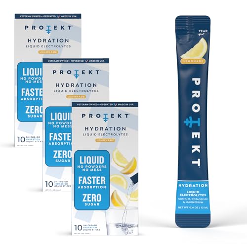 PROTEKT Electrolyte Packets for Recovery & Hydration | Organic & Sugar-Free Electrolytes Drinks | Works Faster Than Powder...