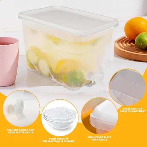 BEWBBAT 3 Pack 1.3 Gallon Fridge Drink Dispenser with Spigot, Leak-proof Plastic Beverage Drink Dispenser Refrigerator Ice...
