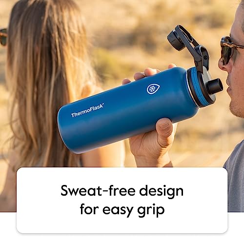 ThermoFlask Bottle with Spout Lid - Stainless Steel Water Bottles with Double-Wall Insulation & BPA-Free Spout Lids - Lea...