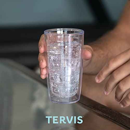 Tervis Blue Sequins Mermaid Made in USA Double Walled Insulated Tumbler Cup Keeps Drinks Cold & Hot, 16oz, Unlidded