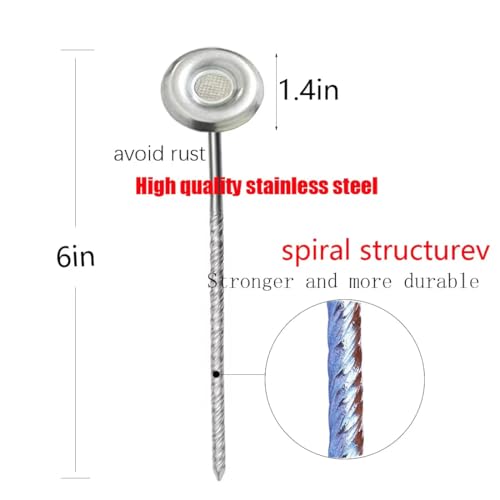 Thunia Outdoor Rug Stakes Stainless Steel Spiral Rv Carpet Stakes Patio Mats Stakes Used for Rugs, Tents, Camping, Lawn, T...