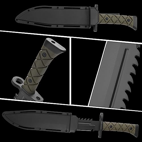 Leopcito 15" Fixed Blade Tactical Knives with Sheath, Stainless Steel Survival Hunting Bushcraft Full Tang Non-Slip Handle...