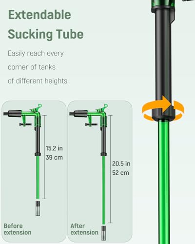 Pawfly Aquarium Water Changer Kit, Fish Tank Siphon Vacuum Cleaner with 6 Feet Long Hose and Extendable Tubing Manual Aqua...