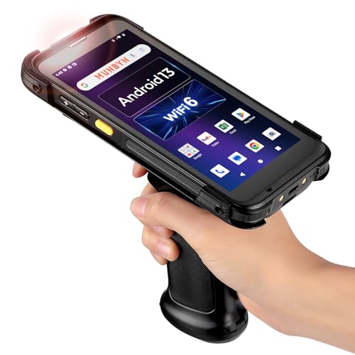 MUNBYN IPDA101P Upgraded Android 13 Barcode Scanner with Pistol Grip, Wi-Fi 6 Handheld Mobile Computer PDA 5.5" Screen, Eq...