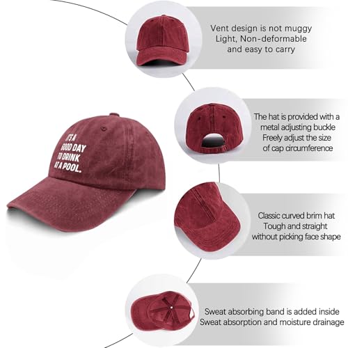 Rogany It's a Good Day to Drink at a Pool caps Cowboy hat Mens Golf hat Gifts for Men Golf Hat