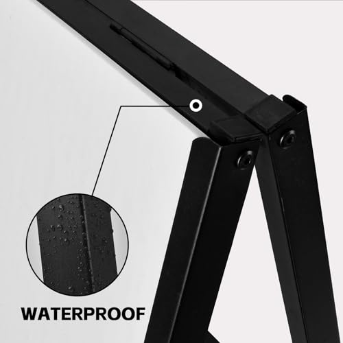 USCNC 24 x 36 Inch A Frame Sign Double-Sided Folding Sandwich Board Heavy Duty Slide-in Sidewalk Signboard for Outdoor Str...