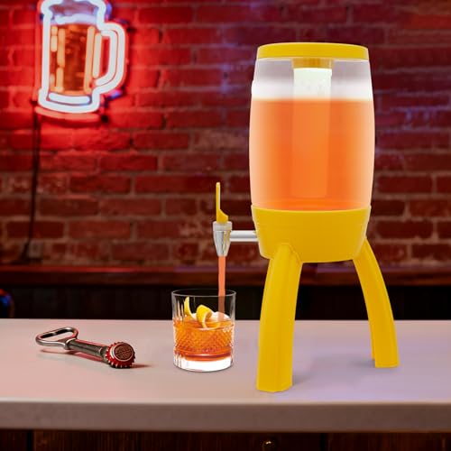 Mimosa Tower,Beer Dispenser With Ice Tube And Spigot,3l / 101.44 Oz Party Drink Dispenser With Led Light For Bar/Party,Bee...