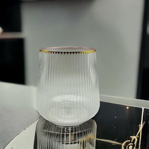 40 count 14 oz Origami ripple Unbreakable Stemless Plastic Wine Champagne Whiskey Glasses Elegant Durable Disposable Indoo...
