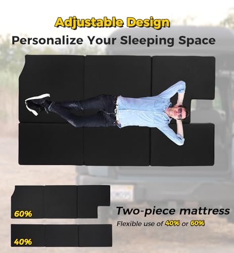 Xprite Bronco Mattress, 1.6-Inch Thick Premium Foam Bed Pad, Portable Foldable Trunk Sleeping Platform Compatible with 202...