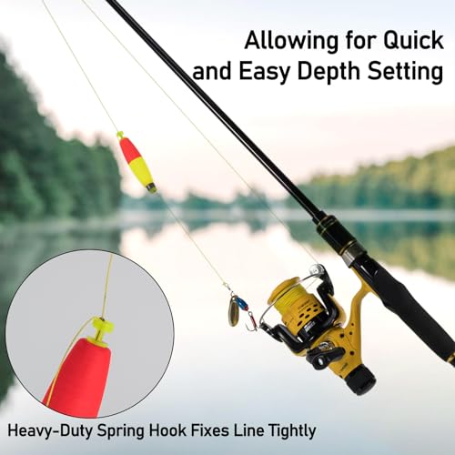 Alwonder 10-Pack Fishing Bobbers Floats, Weighted Bobbers for Fishing Cigar EVA Foam Snap-on Floats Corks Floaters Buoys f...