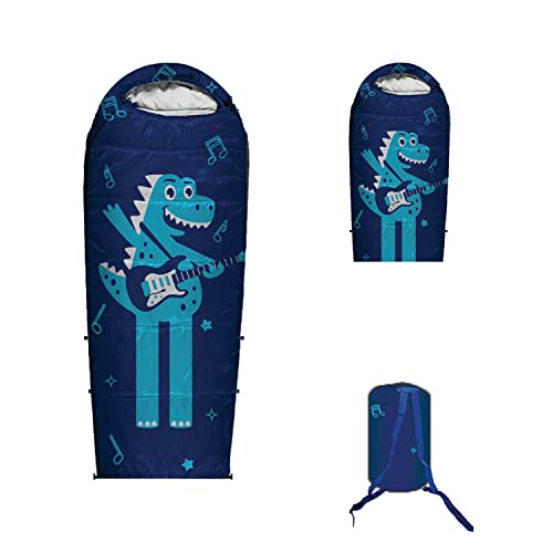 Adjustable Length Mummy Style Kids Sleeping Bag with Pillow Sleeve, 4 Season 32 – 59F, Lightweight and Backpacking Style, ...