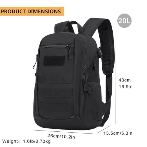 ArcEnCiel 10L/20L Mini X-Small Tactical Backpack MOLLE Daypack Gear Pack Camping Bag with Patch