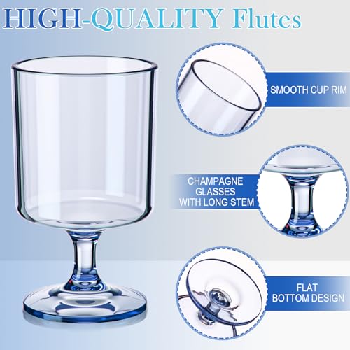 Singhoow 48 Packs 8oz Acrylic Reusable Plastic Wine Glasses Bulk Valentine Wedding Disposable Short Stem Baby Shower Party...