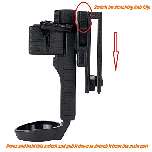 TACNEX Quick Release Flashlight Holder w/MOLLE Vest Clip Tactical Torch Holster Carrier Rotatable Light Carry Case Stand f...