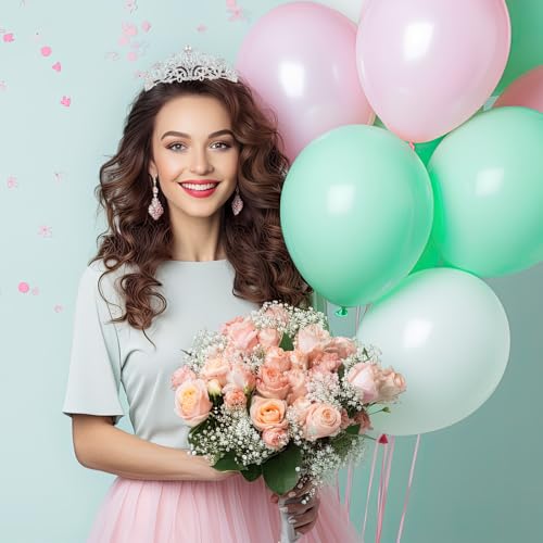 Schmoopy Tiara Crown for Women, Crystal Tiara for Bridal Prom Queen Birthday Wedding Party (A-Silver)