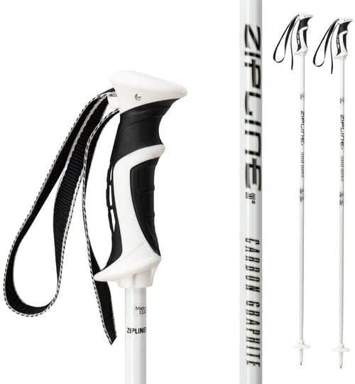 Zipline Lollipop 14.0 Graphite Carbon Composite Ski Poles – Lightweight, Durable, All-Mountain – Ergonomic Grip, Vibration...