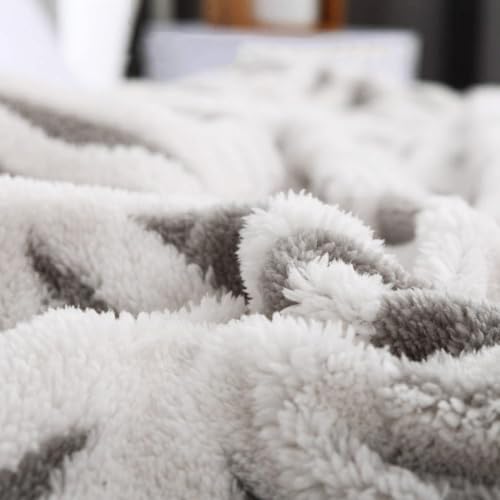 LOMAO Sherpa Fleece Blanket Fuzzy Soft Bed Blanket Dual Sided Throw Blanket fit Couch Sofa (Grey,51x63)