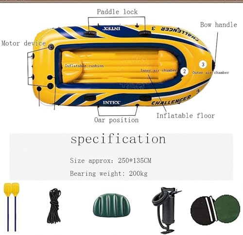 DJCDDM Inflatable Boat Set, Adult Inflatable Fishing Boat, Rubber Boat, Inflatable Boat Fishing, Fishing Boat Kayak