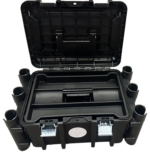 Kayak Fishing Crate - 6 Integrated Rod Pole Holders, Tackle Box Accessory Storage Area and Tray with Lockable Lid - No Ass...