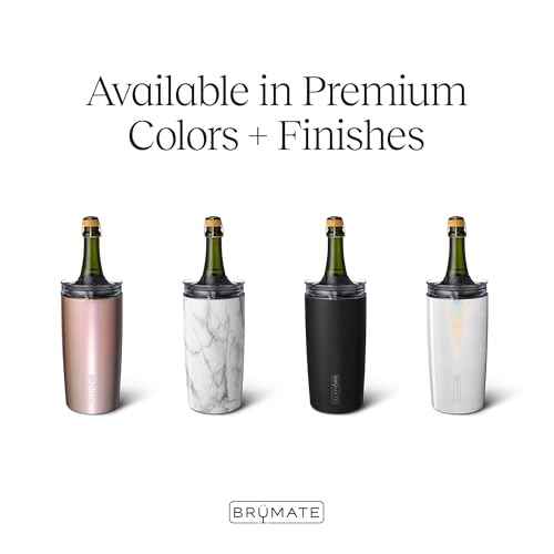 Br?Mate Togosa 2-in-1 Wine Chiller Bucket or Champagne Bucket & 100% Leakproof Pitcher | Portable Cooler Fits Most Wine, Champagne, & Liquor Bottles | Perfect Wine Gifts | 49oz (Ice White)
