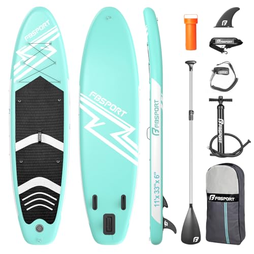 FBSPORT 11' Premium Stand Up Paddle Board, Yoga Board with SUP Accessories & Carry Bag | Wide Stance, Surf Control, Non-Sl...