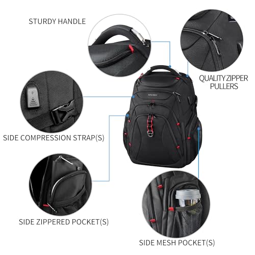KROSER Travel Laptop Backpack 17.3 Inch XL Computer Backpack with Hard Shell Saferoom RFID Pockets Water-Repellent Busines...