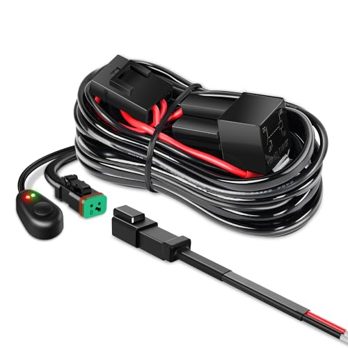 Nilight - 10017W 16AWG DT Connector Wiring Harness Kit LED Light Bar 12V On Off Switch Power Relay Blade Fuse for Off Road...