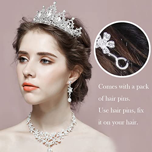 COCIDE Silver Tiaras and Crowns for Women Crystal Headband for Girl Clear Rhinestone Hair Accessories for Bride Wedding Br...