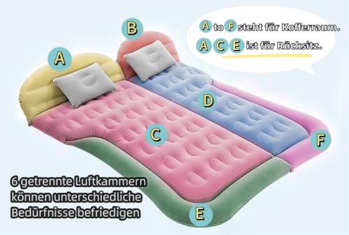 Liphier SUV Air Mattress Camping Bed Car Inflatable Mattress for Truck Backseat - Foldable Air Mattress with Flocking Surf...