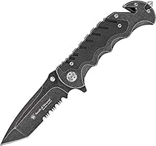 Smith & Wesson Benji 2.5in High Carbon S.S. Folding Keychain Knife with 1.75in Modified Tanto Blade and G10 Handle for Out...